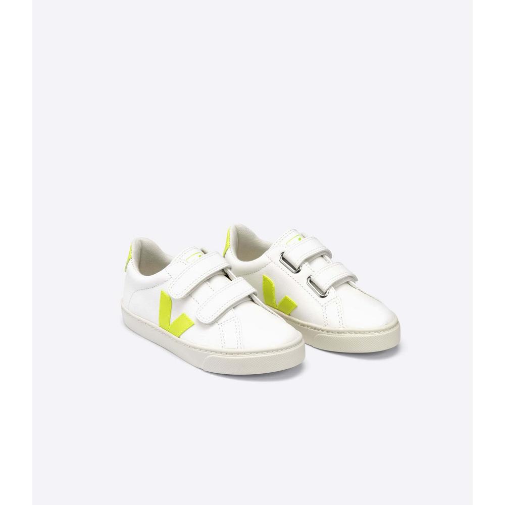 Veja ESPLAR CHROMEFREE Kids' Sneakers White/Yellow | NZ 826LIS